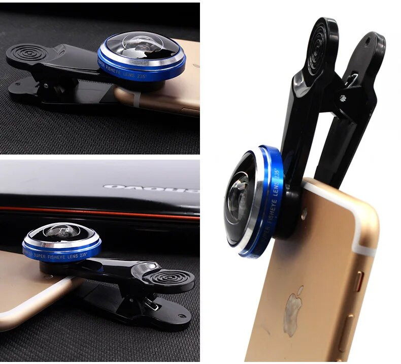 Mobilā tālruņa zivs acs objektīvs 235 grādu Super Fish Eyes kameras objektīvs viedtālrunim iPhone Samsung Xiaomi Fish Eye Lente De Celular