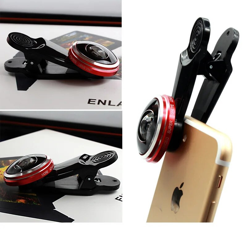 Mobilā tālruņa zivs acs objektīvs 235 grādu Super Fish Eyes kameras objektīvs viedtālrunim iPhone Samsung Xiaomi Fish Eye Lente De Celular