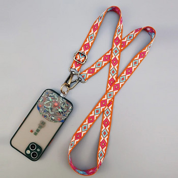 Универсална ретро каишка за телефон в китайски стил Crossbody ремък чанта с щипка за верига, удължител за рамо, ремък за мобилен телефон против загуба