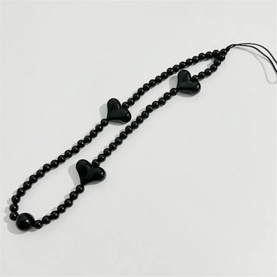 Armas väike armastussüdamekäevõru Mobiiltelefoni ümbrised kett Candy värviline rihm Telefoni juhtme tarvikud pärl akrüül rant