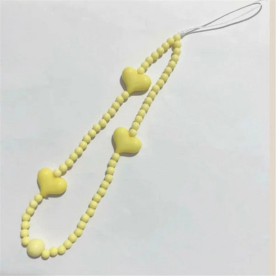 Armas väike armastussüdamekäevõru Mobiiltelefoni ümbrised kett Candy värviline rihm Telefoni juhtme tarvikud pärl akrüül rant