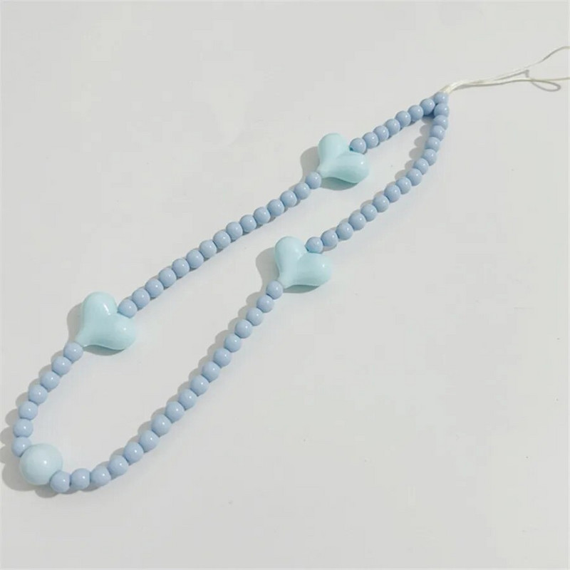 Armas väike armastussüdamekäevõru Mobiiltelefoni ümbrised kett Candy värviline rihm Telefoni juhtme tarvikud pärl akrüül rant