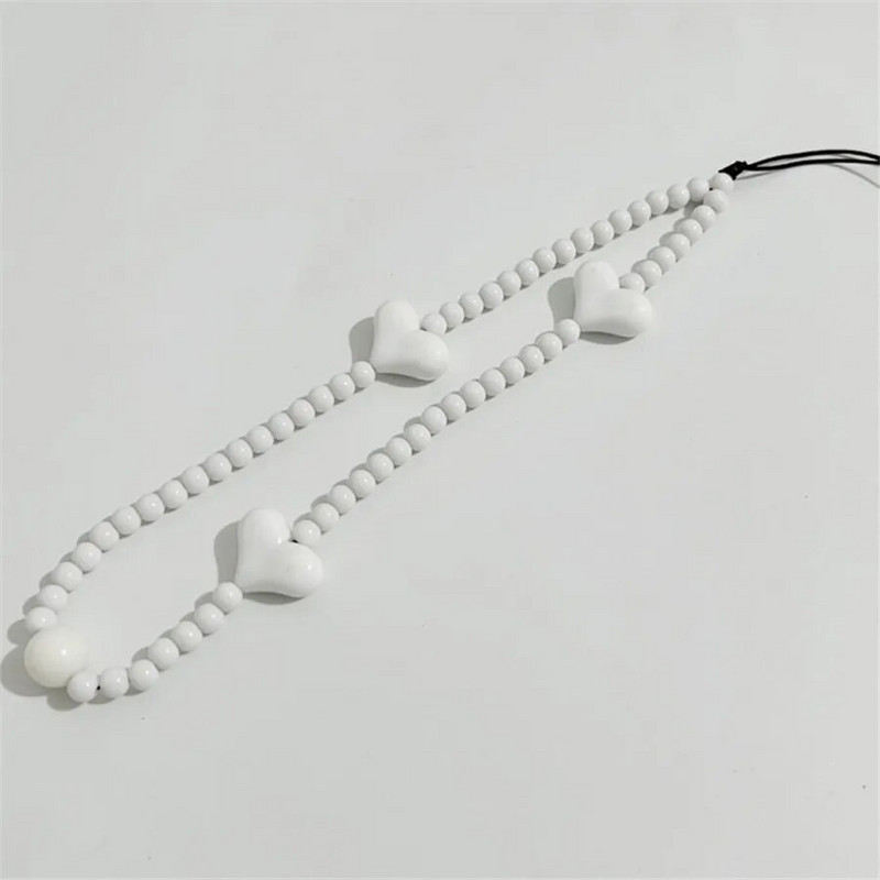 Armas väike armastussüdamekäevõru Mobiiltelefoni ümbrised kett Candy värviline rihm Telefoni juhtme tarvikud pärl akrüül rant