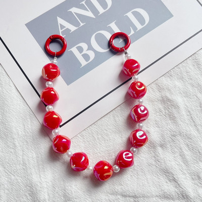 Varavīksnes nakts gaismas krelles pērļu ķēdes tālruņa futrālis, siksniņa plaukstas locītava pret pazaudēšanu atslēgu piekariņu kulons Atslēgu piekariņa rotaslietas sievietēm, meitenēm