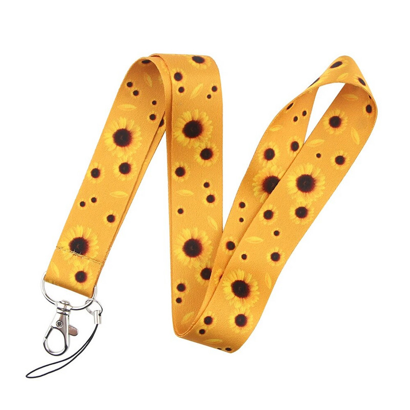 Ransitute R1269 Slēptās invaliditātes saulespuķu radošās emblēmas ID virves Mobilā tālruņa virve Atslēga kakla siksnas aksesuāri