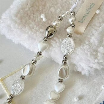 INS Μπαρόκ Pearl Beads Χαριτωμένο μενταγιόν με αλυσίδα γούρι τηλεφώνου για iPhone Αξεσουάρ Samsung για κορίτσι Κοσμήματα λουράκι Κορδόνι κρεμαστό