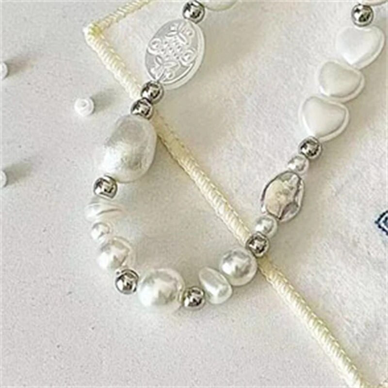 INS baroka pērļu krelles jauks tālruņa šarmu ķēdes kulons priekš iPhone Samsung aksesuārs meitenei rotaslietas siksniņa štrope piekarināma aukla