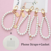 Κορδόνι τηλεφώνου Αποσπώμενο κορδόνι μαργαριταρένιο κορδόνι για αξεσουάρ κινητών τηλεφώνων με αυτοκόλλητο ιμάντα βραχιόλι για κινητό τηλέφωνο γενικής χρήσης