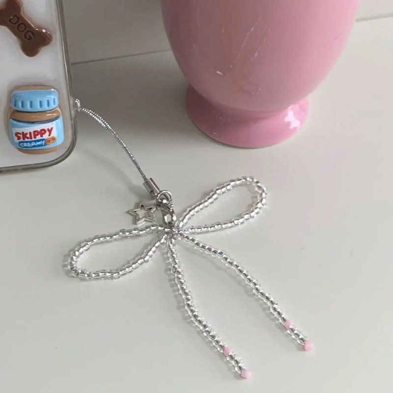 Kawaii privjesak za telefon Slatka perla leptir privjesak za ključeve Dodaci za iP14Plus CCD kameru Školska torba Ins Korea Sweet Girl