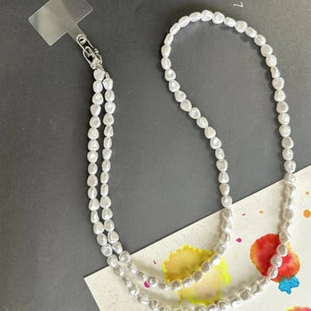 Πολυτελές απλό τηλέφωνο Crossbody Lanyard Pearl Chain Special-Shaped for Samsung Flip 4 3 5G iPhone 14 Pro max 13 12 11 pro max