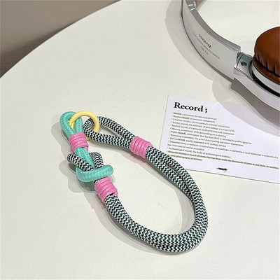 Rokas siksna tālruņa piekariņam Luksusa šūnu aksesuāri ar atslēgu virves krāsainām rokassprādzēm Telefona rotaslietas virves atslēgu piekariņš