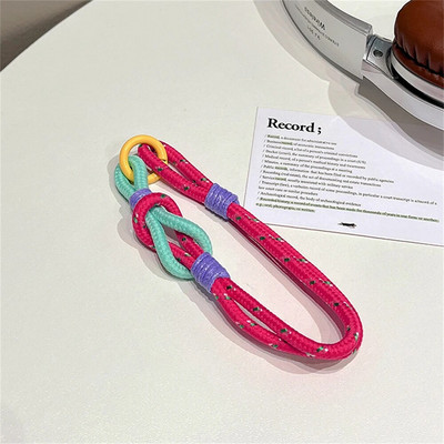 Rokas siksna tālruņa piekariņam Luksusa šūnu aksesuāri ar atslēgu virves krāsainām rokassprādzēm Telefona rotaslietas virves atslēgu piekariņš