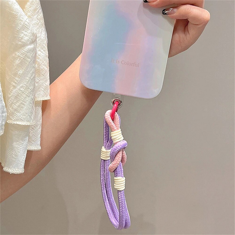 Rokas siksna tālruņa piekariņam Luksusa šūnu aksesuāri ar atslēgu virves krāsainām rokassprādzēm Telefona rotaslietas virves atslēgu piekariņš