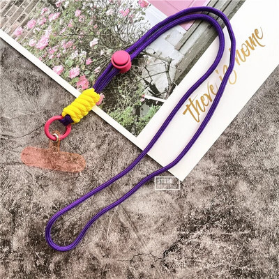 Atslēgu piekariņa štrope regulējams vads mobilā tālruņa piekariņam Spilgtas krāsas kakla siksniņa atslēgām Universāls Landyard atslēgu piekariņš sievietēm