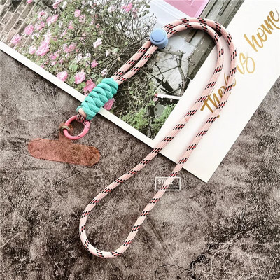 Atslēgu piekariņa štrope regulējams vads mobilā tālruņa piekariņam Spilgtas krāsas kakla siksniņa atslēgām Universāls Landyard atslēgu piekariņš sievietēm