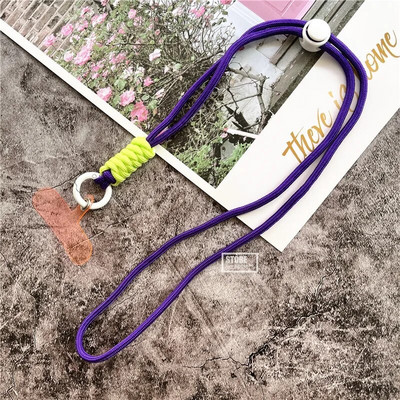 Atslēgu piekariņa štrope regulējams vads mobilā tālruņa piekariņam Spilgtas krāsas kakla siksniņa atslēgām Universāls Landyard atslēgu piekariņš sievietēm