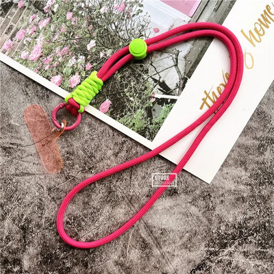 Atslēgu piekariņa štrope regulējams vads mobilā tālruņa piekariņam Spilgtas krāsas kakla siksniņa atslēgām Universāls Landyard atslēgu piekariņš sievietēm