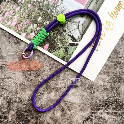 Atslēgu piekariņa štrope regulējams vads mobilā tālruņa piekariņam Spilgtas krāsas kakla siksniņa atslēgām Universāls Landyard atslēgu piekariņš sievietēm