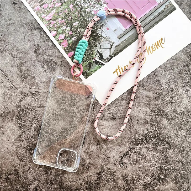 Atslēgu piekariņa štrope regulējams vads mobilā tālruņa piekariņam Spilgtas krāsas kakla siksniņa atslēgām Universāls Landyard atslēgu piekariņš sievietēm