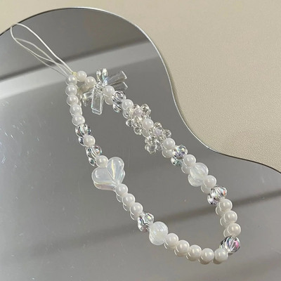 Vibu helmestega mobiiltelefoni amulett rihm kett kaelapael naistele tüdrukutele ehted liblikas telefonihoidja helmed ripats kaunistused hulgimüük