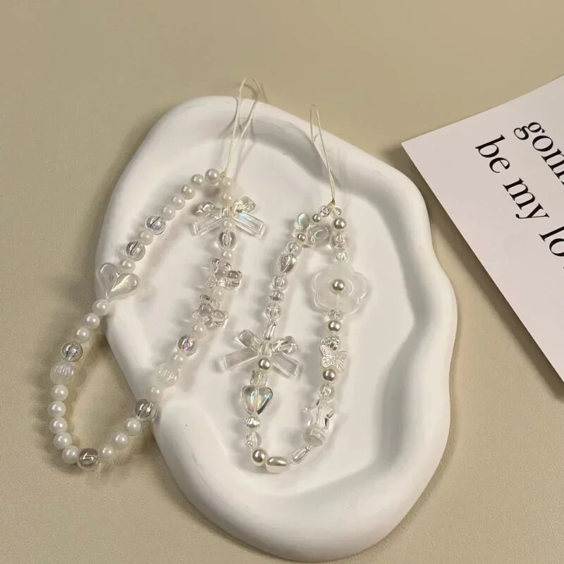 Vibu helmestega mobiiltelefoni amulett rihm kett kaelapael naistele tüdrukutele ehted liblikas telefonihoidja helmed ripats kaunistused hulgimüük