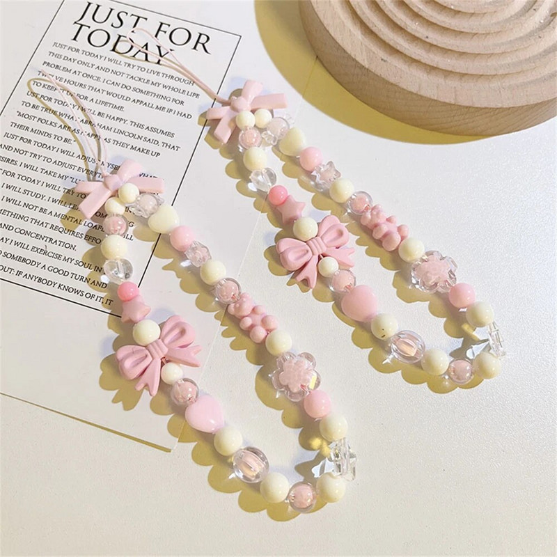 Korea armas võlukaru armastussüdame vibusõlme telefoniketid iPhone`ile naistele, tüdrukutele, ehted rihm, helmestega kaelapael, rippuvast nöörist käevõru