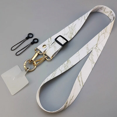 Crossbody garās siksnas regulēšanas garuma piekarināmā kakla siksna Tālrunis universāls klips Antilost retro raksta siksna Mobilā tālruņa aukla