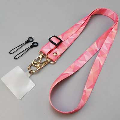 Crossbody garās siksnas regulēšanas garuma piekarināmā kakla siksna Tālrunis universāls klips Antilost retro raksta siksna Mobilā tālruņa aukla