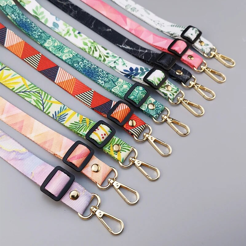 Crossbody garās siksnas regulēšanas garuma piekarināmā kakla siksna Tālrunis universāls klips Antilost retro raksta siksna Mobilā tālruņa aukla