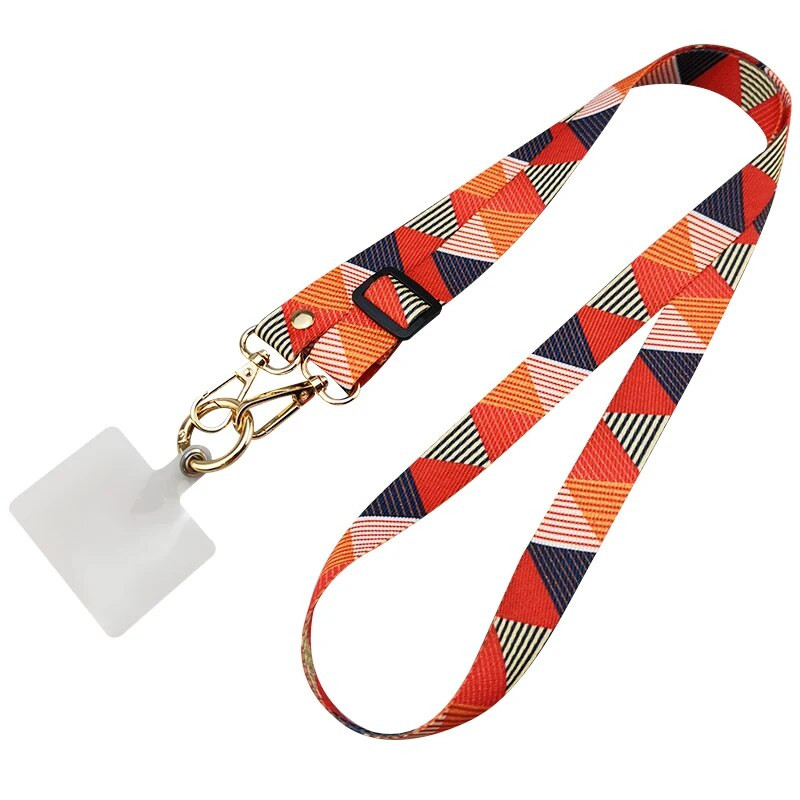 Crossbody garās siksnas regulēšanas garuma piekarināmā kakla siksna Tālrunis universāls klips Antilost retro raksta siksna Mobilā tālruņa aukla