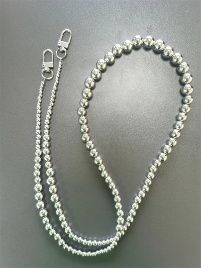 Luksuzni mobilni telefon Cossbody naramenice Lanac s nepravilnim srebrnim kuglicama za iPhone 14 13 pro max Samsung Flip 4 S23 Ultra