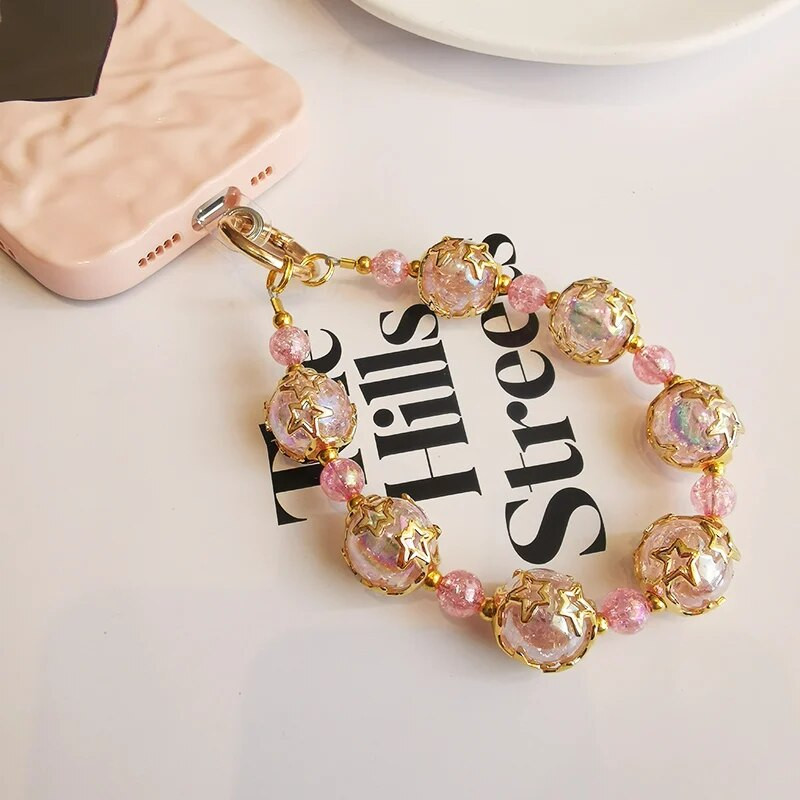 Mobilā tālruņa aukla Bursting Star fāzēm rokassprādze Ar rokām darināta fāzēm rokassprādze pret pazaudēšanu tālruņa klipsim Universāla aukla atslēgām