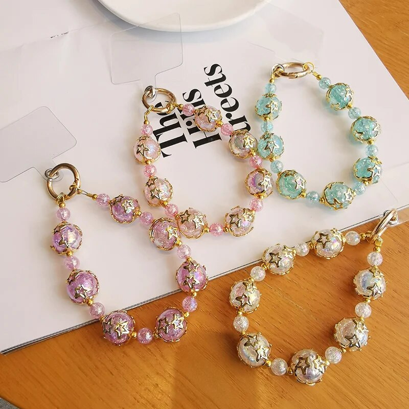 Mobilā tālruņa aukla Bursting Star fāzēm rokassprādze Ar rokām darināta fāzēm rokassprādze pret pazaudēšanu tālruņa klipsim Universāla aukla atslēgām