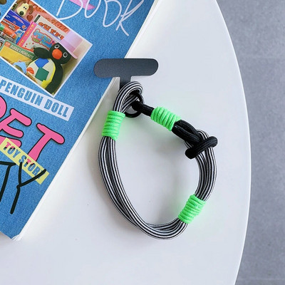 Jauns pītas mobilā tālruņa virves siksnas piekarināmās ķēdes gredzena vads ar ielāpu plaukstas siksniņu mobilā tālruņa turētājs, noņemams virves atslēgu piekariņš