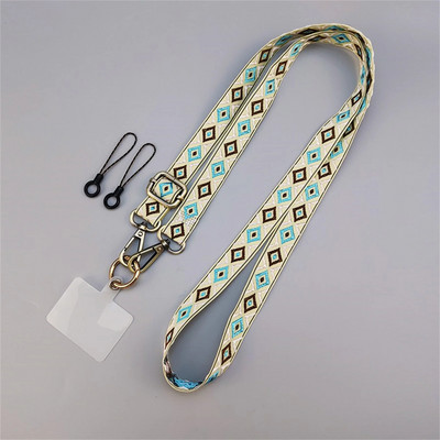 Virves kaklarota mobilajam tālrunim pret pazaudēšanu, retro izšūšana, regulējama siksniņa kaklarota ar vadu tālruņa drošības saiti iPhone 14