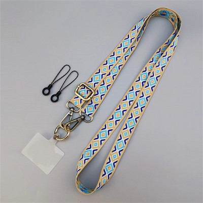 Virves kaklarota mobilajam tālrunim pret pazaudēšanu, retro izšūšana, regulējama siksniņa kaklarota ar vadu tālruņa drošības saiti iPhone 14