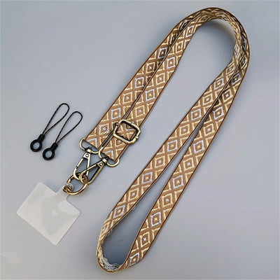 Virves kaklarota mobilajam tālrunim pret pazaudēšanu, retro izšūšana, regulējama siksniņa kaklarota ar vadu tālruņa drošības saiti iPhone 14