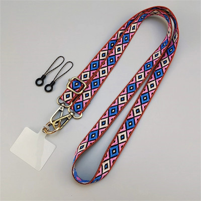 Virves kaklarota mobilajam tālrunim pret pazaudēšanu, retro izšūšana, regulējama siksniņa kaklarota ar vadu tālruņa drošības saiti iPhone 14