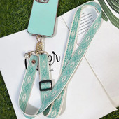 Κρεμαστό σχοινί κινητού τηλεφώνου Ethnic στυλ Διαμαντένιο μοτίβο μαργαριτάρι Κρεμαστό μακριά διαγώνια κρεμαστή θήκη τηλεφώνου από σχοινί Κορδόνια κατά της απώλειας