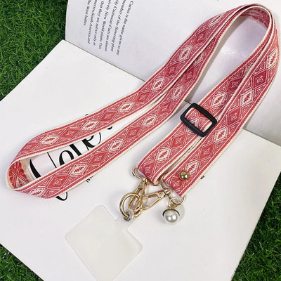 Κρεμαστό σχοινί κινητού τηλεφώνου Ethnic στυλ Διαμαντένιο μοτίβο μαργαριτάρι Κρεμαστό μακριά διαγώνια κρεμαστή θήκη τηλεφώνου από σχοινί Κορδόνια κατά της απώλειας