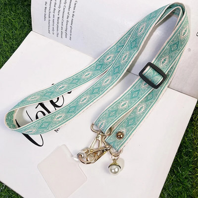 Κρεμαστό σχοινί κινητού τηλεφώνου Ethnic στυλ Διαμαντένιο μοτίβο μαργαριτάρι Κρεμαστό μακριά διαγώνια κρεμαστή θήκη τηλεφώνου από σχοινί Κορδόνια κατά της απώλειας