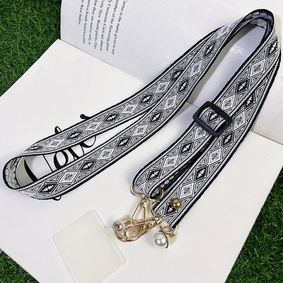 Κρεμαστό σχοινί κινητού τηλεφώνου Ethnic στυλ Διαμαντένιο μοτίβο μαργαριτάρι Κρεμαστό μακριά διαγώνια κρεμαστή θήκη τηλεφώνου από σχοινί Κορδόνια κατά της απώλειας