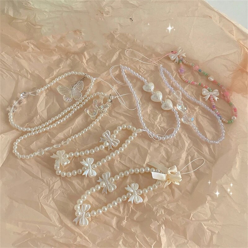 Armas helmestega kaelapael Loov akrüülist telefonikett Ilu Mood Ehted Aksessuaarid Multifilm karu liblikas pärlitest käevõru Unisex