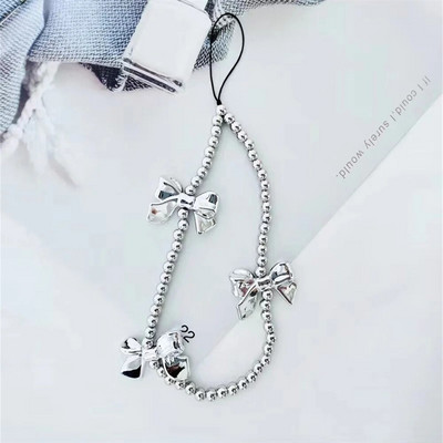 Lanț de telefon cu fluture inimă roz pandantiv la modă pentru iPhone Accesorii universale Samsung Funie drăguță pentru agățat telefon pentru fetiță evreică