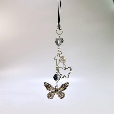 Tālruņa piekariņi Y2K Tālruņa kulons Butterfly Sweet Girl Tālrunis Štropes Tālruņa siksnas Mugursoma Ornaments Tālruņa ķēdes kamera