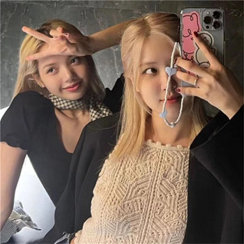Κορεάτικο Κρεμαστό Μπρελόκ Κρεμαστό Κρεμαστό Κρεμαστό Αλυσίδα Κορέας Cute Love Heart με χάντρες για iPhone 14 Pro Max Anti-Lost Chain Κρεμαστά κοσμήματα Κορέα