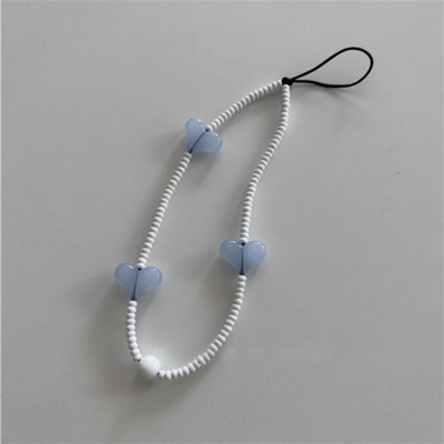 Korejski slatki telefonski lanac s perlama od ljubavnog srca, akrilni privjesak za ključeve za iPhone 14 Pro Max Anti-Lost lanac, viseći nakit Koreja