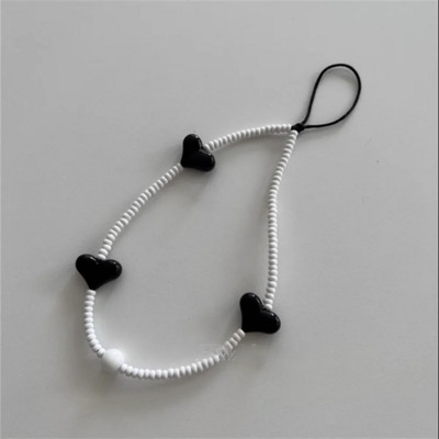 Korejski slatki telefonski lanac s perlama od ljubavnog srca, akrilni privjesak za ključeve za iPhone 14 Pro Max Anti-Lost lanac, viseći nakit Koreja