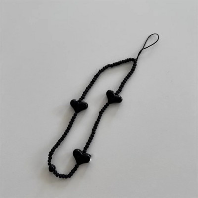 Korejski slatki telefonski lanac s perlama od ljubavnog srca, akrilni privjesak za ključeve za iPhone 14 Pro Max Anti-Lost lanac, viseći nakit Koreja