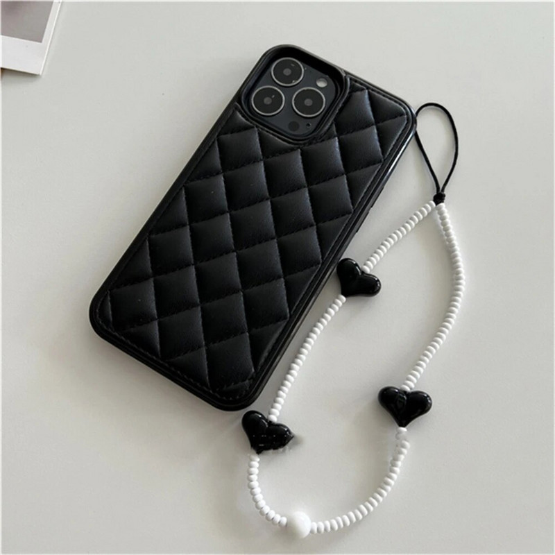 Korejski slatki telefonski lanac s perlama od ljubavnog srca, akrilni privjesak za ključeve za iPhone 14 Pro Max Anti-Lost lanac, viseći nakit Koreja